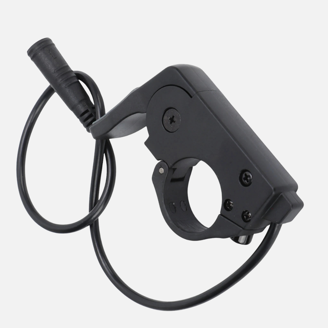 Close-up of NCM thumb throttle waterproof plug connector