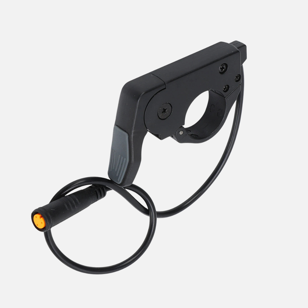 NCM thumb throttle full-length view showing mounting screws
