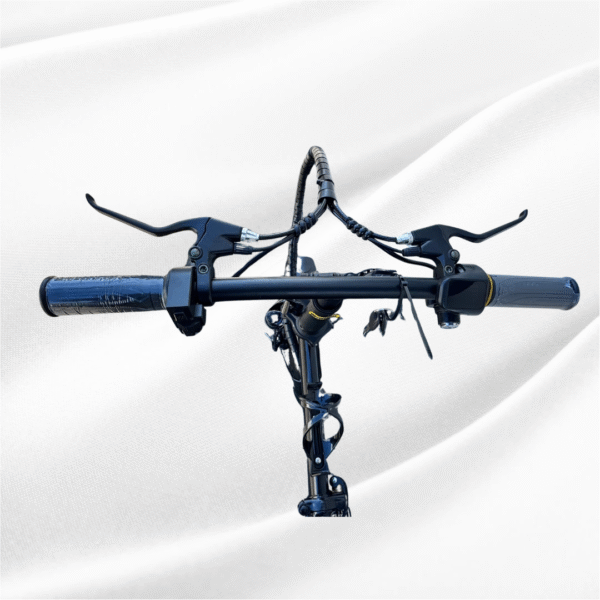 E-bike handlebar with hand throttle and battery level indicator
