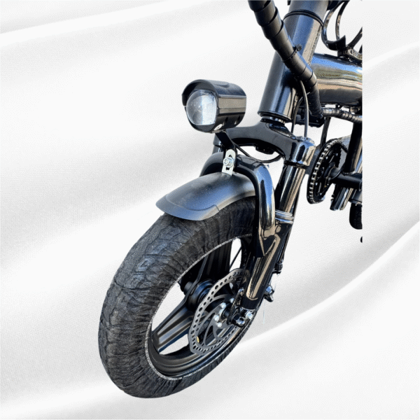 Front and rear lights of foldable electric bike for night riding safety