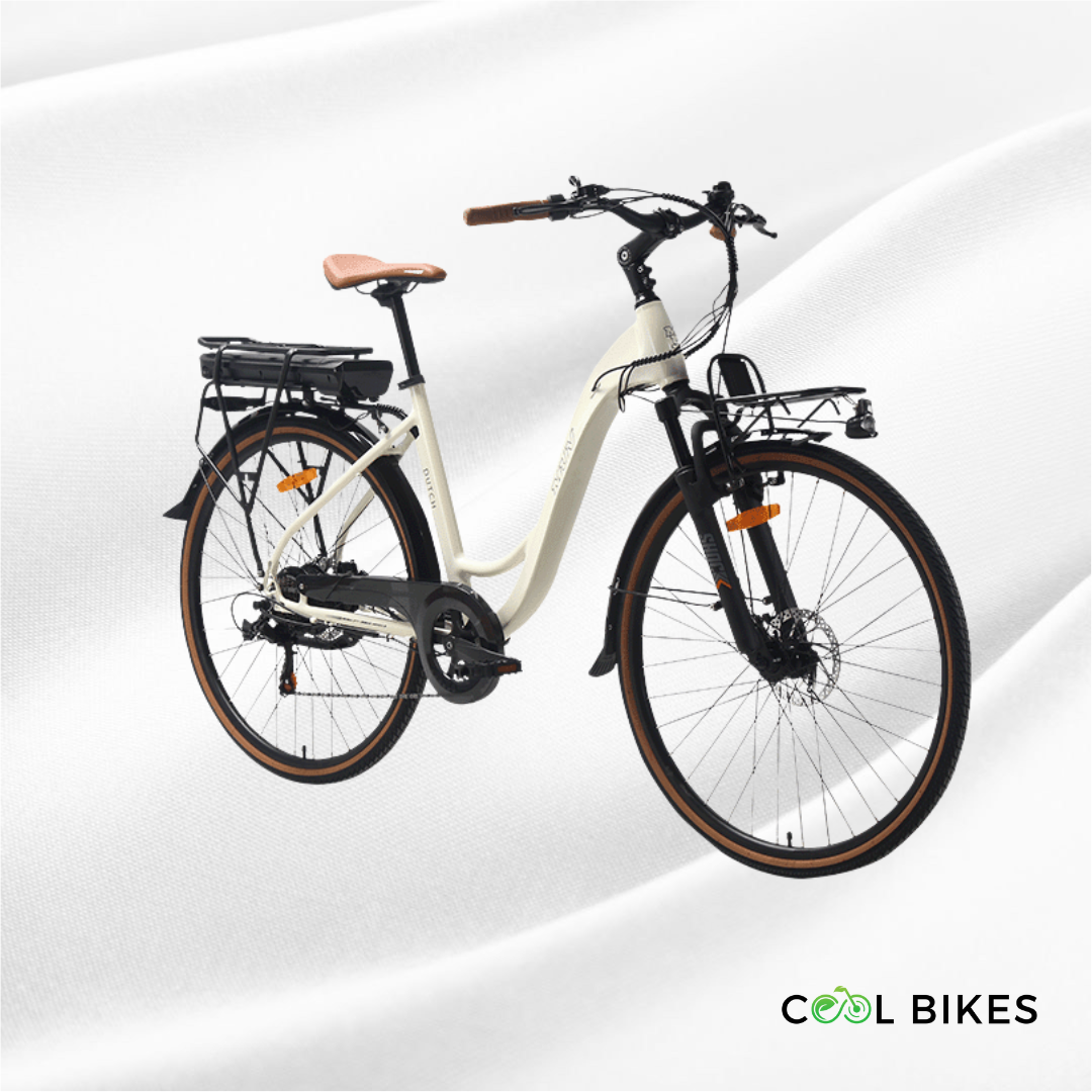 MUV Dutch electric bike with step-through frame and long-range battery, perfect for comfortable city rides in Sydney.