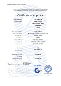 Vinxs e-bike lithium-ion battery test report YDLD-DL-4840D – internationally certified