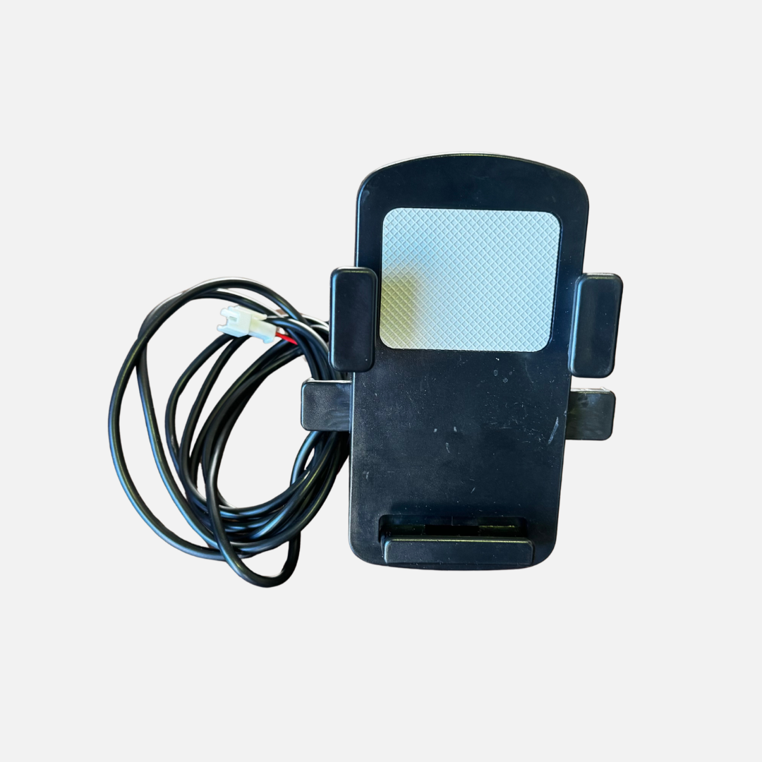E-Bike Phone Holder with USB Charger and coiled charging cable — Cool Bikes Sydney