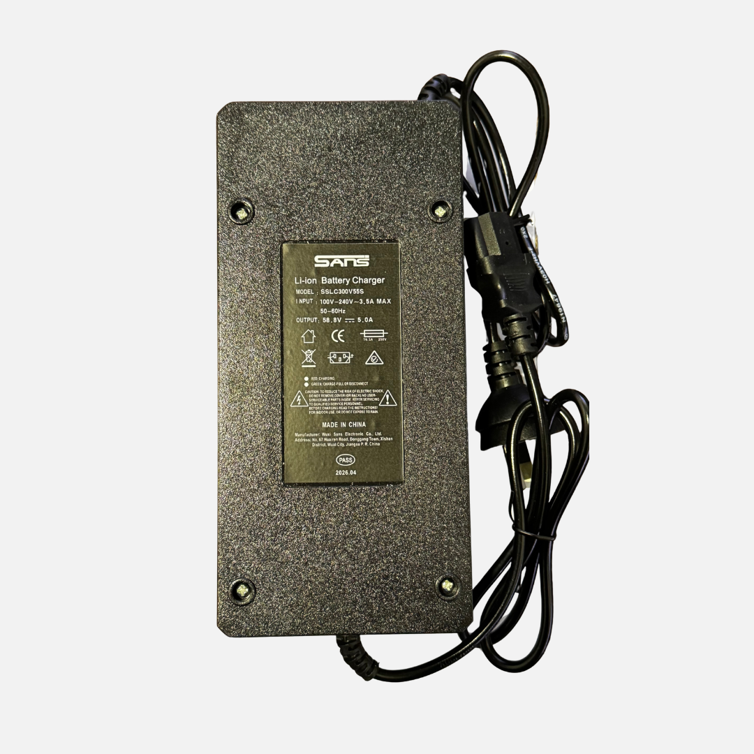 SANS 58.8V 5A charger, matched to 52V lithium e-bike battery packs