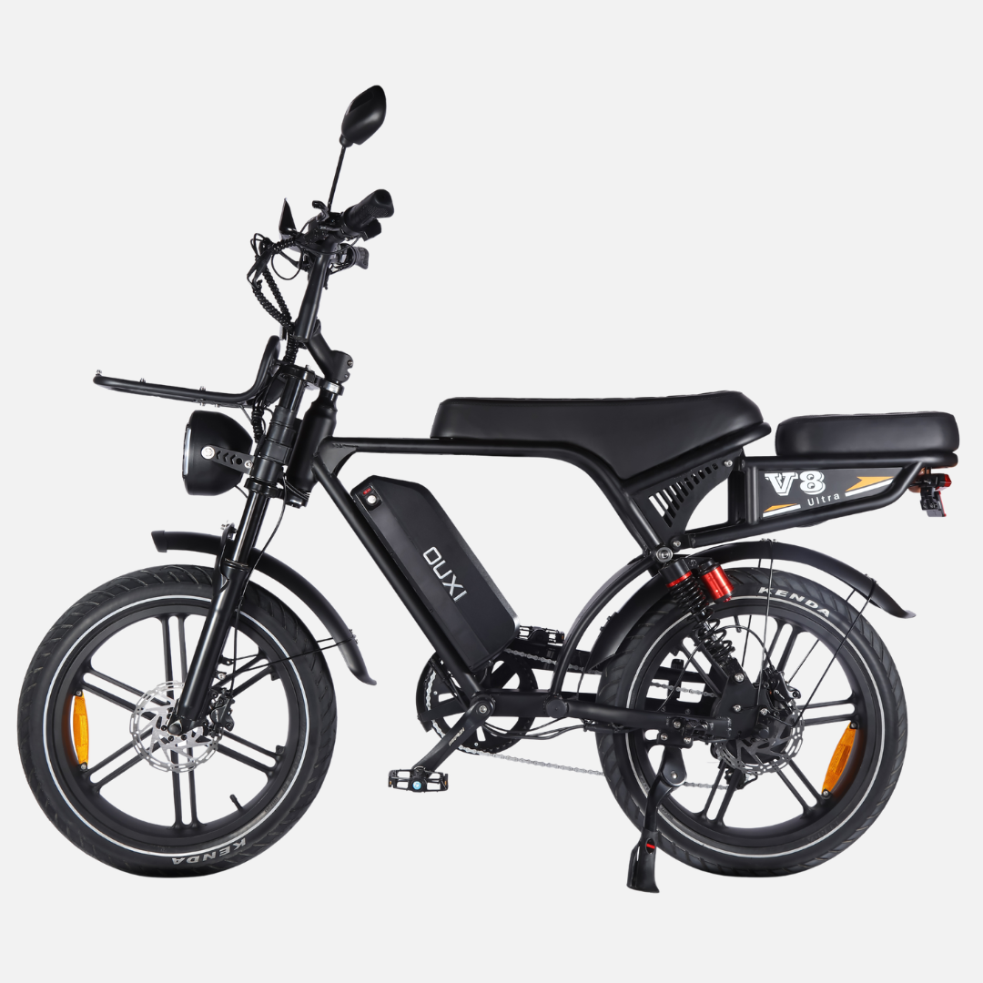 OUXI V8 Ultra electric bike - opposite side profile view showing single frame-mounted battery